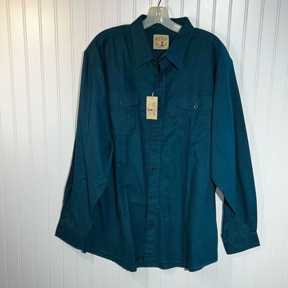 RedHead Collared Button Up Men’s XLarge Dark Teal Long Sleeve Pocketed WorkWear - Picture 1 of 7